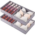 Lot de 4 organiseurs de tiroirs lavables pour chaussettes sous - v�tements soutiens - gorge placard de ...