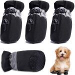 Lot de 4 paires de chaussures pour chien bottes antid�rapantes noires