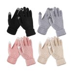 Lot de 4 paires de gants dhiver pour �cran tactile pour femme gants chauds en tricot doubl�s de polaire ...