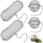 Lot de 4 passoires  pices en acier inoxydable 304 passoires  pices rutilisables boule  pices avec ...