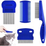 Peigne anti - puces - professionnel - acier inoxydable - lot de 4 - pour chiens et chats - durable et ...