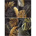 Lot de 4 peinture diamant feuilles 40x50cm diamond painting fleur diamond painting fleur canevas kit ...
