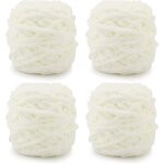 Lot de 4 pelotes de laine  tricoter multicolores de 100 g pour crochet fil doux et pais blanc