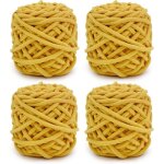 Lot de 4 pelotes de laine � tricoter multicolores de 100 g pour crochet fil doux et �pais curcuma