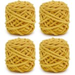 Lot de 4 pelotes de laine � tricoter multicolores de 100 g pour crochet fil doux et �pais curcuma odipie ...
