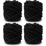Lot de 4 pelotes de laine  tricoter multicolores de 100 g pour crochet fil doux et pais noir