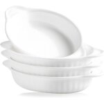 Lot de 4 petits plats À four en céramique 350ml plats de cuisson ovales avec poignées plats À gratin ... Lot de 4 petits plats À four en céramique 350ml plats de cuisson ovales avec poignées plats À gratin ...