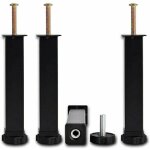 Lot de 4 pieds de lit � visser en m�tal pour sommier � lattes universel noirs sans per�age hauteur r�glable�: ...