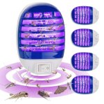 Lot de 4 pi�ges anti - insectes � brancher pour insectes volants et moustiques avec lumi�re led pour ...