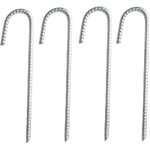 Lot de 4 piquets d?ancrage en acier galvanis� robuste pour barres d?armature en j pour chapiteaux tonnelles ...