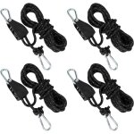 Lot de 4 poulies avec tendeur de corde cliquet avec corde de 4 m tendeur de tente haubans avec frein ...