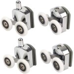 Lot de 4 roulettes doubles pour porte de douche coulissante  2 roues de 23 mm de diamtre en alliage ...