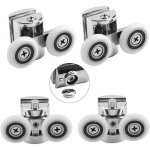 Lot de 4 roulettes doubles pour porte de douche coulissante 2 roues de 23 mm de diamtre en alliage de ...