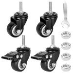 Lot de 4 roulettes de meuble de 40 mm : vis m8 x 25 mm roulettes fixes m8 roulettes pivotantes pour charges ...