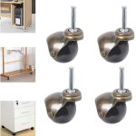 Lot de 4 roulettes pivotantes 360 degrs avec plaque suprieure roulettes billes de 2 pouces avec tige ...