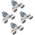 Lot de 4 roulettes de porte de douche durables pour porte coulissante double en verre (23 mm) label Lot de 4 roulettes de porte de douche durables pour porte coulissante double en verre (23 mm) label
