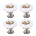 Lot de 4 roulettes de porte de douche roulettes de porte en verre de salle de bain poulies roues de rechange ...