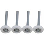 Lot de 4 roulettes de porte de garage en nylon � roulement � billes scell� avec tige de 115 mm
