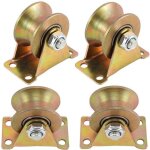 Lot de 4 roulettes robustes � rainure en u pour portails coulissants portails roulants et machines industriell ...