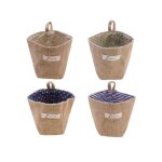 Lot de 4 sacs de rangement muraux en coton et lin petit panier de rangement panier suspendu pliable pour ...