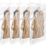 Lot de 4 sacs de rangement sous vide  suspendre housses sous vide 110x70cm pour vtements costumes robes ...