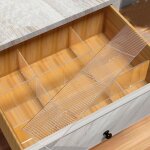 Lot de 4 s�parateurs de tiroir r�glables blancs transparents pour armoire sous - v�tements chaussettes ...