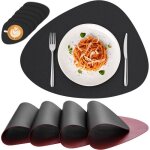 Lot de 4 set de table lavable rond - sets de table cuir - antidrapant double face impermables set table ...