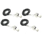 Lot de 4 sifflets en acier inoxydable sifflet de sport sifflet darbitre en acier inoxydableparfait pour ...