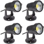 Lot de 4 spot led cob 5w 220v spots jardin orientables luminaires ext�rieur jardin terrasse(blanc froid) ...