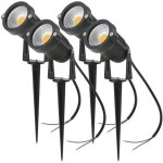 Lot de 4 spot led cob 5w 220v spots jardin orientables avec piquet luminaires ext�rieur jardin terrasse ...
