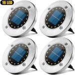Lot de 4 spots solaires ext�rieur 16 led ip65 - blanc - pour pelouse jardin terrasse all�e