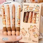 Lot de 4 stylos  encre gel effaable capybara legami pilot bic kawaii fournitures scolaires cartoon ...