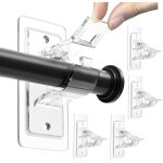 Lot de 4 supports de tringle  rideaux auto - adhsifs sans perage pour tringle  rideau sans clous ...