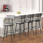 Lot de 4 tabouret de bar chaise de cuisine sige rembourr tabourets hauts en cuir pu chaises et tabourets ...