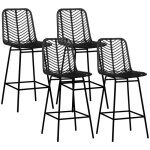 Lot de 4 tabourets de bar chaise de bar homcom design bohème hauteur 66 cm avec repose - pieds métal ... Lot de 4 tabourets de bar chaise de bar homcom design bohème hauteur 66 cm avec repose - pieds métal ...