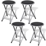 Lot de 4 tabourets de bar - chaise de bar - tabouret pliables similicuir shl60812