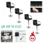 Lot de 4 tabourets de bar quiienclee noir pieds métalliques hauteur réglable pour cuisine moderne et ... Lot de 4 tabourets de bar quiienclee noir pieds métalliques hauteur réglable pour cuisine moderne et ...
