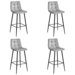 Lot de 4 tabourets de bar avec repose - pieds tabourets bar - bistro sige en velours pieds en mtal ...