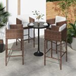 Lot de 4 tabourets de bar - sweet - avec coussins marron résine tressée pour extérieur - 50 x 48 x 100cm ... Lot de 4 tabourets de bar - sweet - avec coussins marron résine tressée pour extérieur - 50 x 48 x 100cm ...