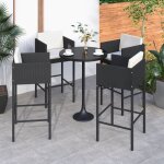 Lot de 4 tabourets de bar - sweet - avec coussins noir résine tressée pour extérieur - 50 x 48 x 100cm ... Lot de 4 tabourets de bar - sweet - avec coussins noir résine tressée pour extérieur - 50 x 48 x 100cm ...