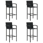 Lot de 4 tabourets de bar - sweet - noir résine tressée pour extérieur - 52 x 56 x 118cm shop47478373 ... Lot de 4 tabourets de bar - sweet - noir résine tressée pour extérieur - 52 x 56 x 118cm shop47478373 ...