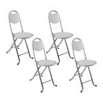 Tabouret pliant - 7h seven house - eleonor - lot de 4 - blanc - 32x36x73. 5cm