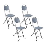 Tabouret pliant - 7h seven house - eleonor - lot de 4 - gris - 32x36x73. 5cm Tabouret pliant - 7h seven house - eleonor - lot de 4 - gris - 32x36x73. 5cm