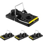 Lot de 4 tapettes à souris hygiénique - piege à rat reutilisable avec plateau dappat Lot de 4 tapettes à souris hygiénique - piege à rat reutilisable avec plateau dappat