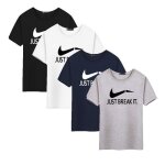 Lot de 4 tee shirt homme imprim manches courtes t - shirt fbc149t noir blanc bleu gris