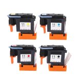 Lot de 4 t�tes dimpression hp 11 - shipenophy - magenta noir cyan jaune - compatible designjet 100 - ...