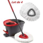 Lot de 4 t�tes de serpill�re en microfibre de rechange pour balai � franges viledao - cedar easywring ...