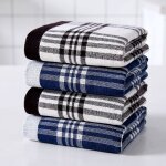 Lot de 4 torchons de cuisine 34 x 34 cm - tissu �ponge doux � carreaux - torchons super absorbants