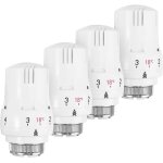 Lot de 4 tte thermostatique robinet thermostatique radiateur tete thermostatique radiateur valve de radiateur ...