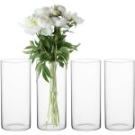 Lot de 4 vases verre cylindriques 10 cm pour bougies flottantes ou d�co mariage